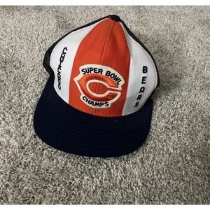 Snapback Cap Hat Chicago Bears AJD Lucky Stripes NFL 80s Super Bowl L, vintage